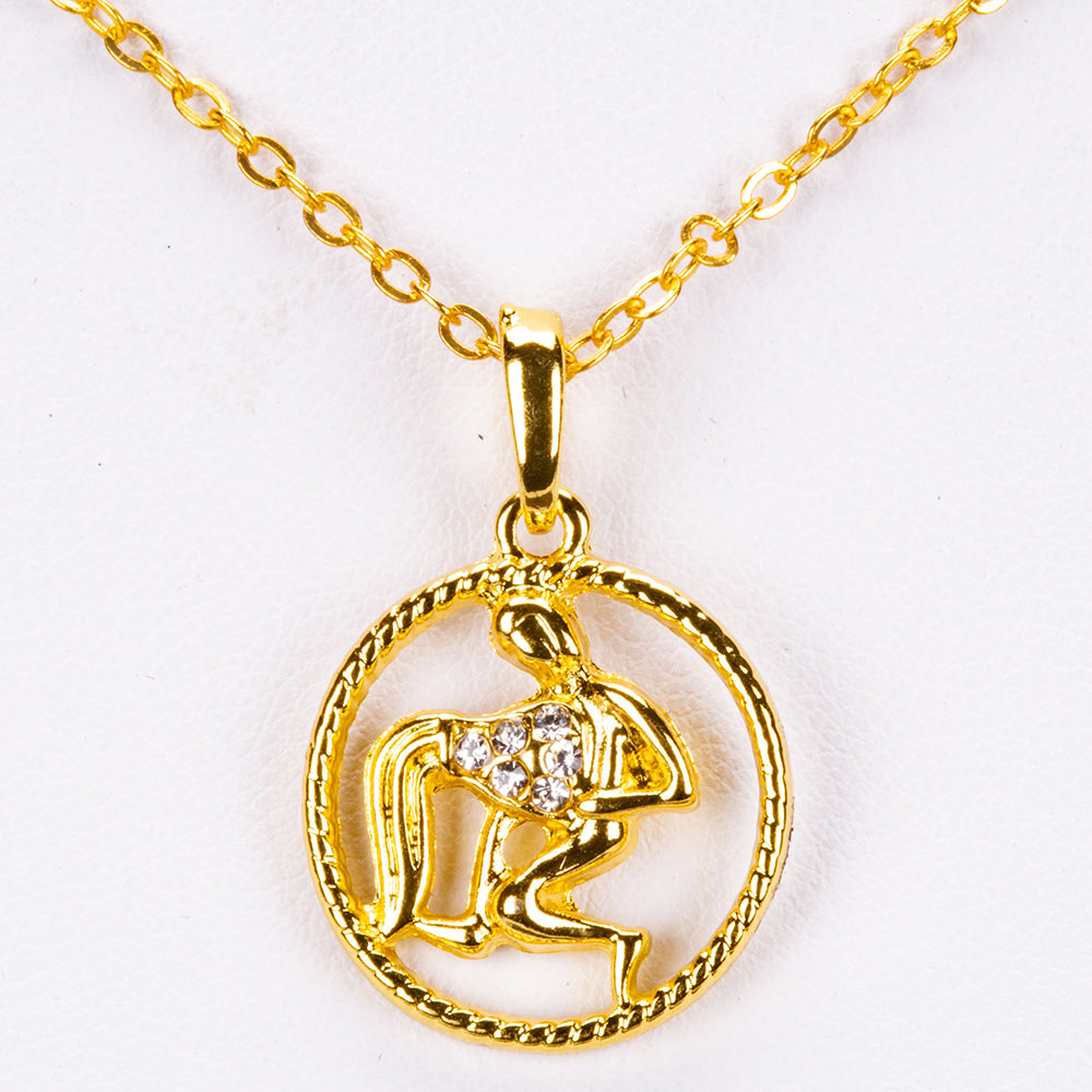 Kullattu TeräsKaulakoru Valkoisella Emporia® Kristallilla ( Kaulakoru+Riipus )