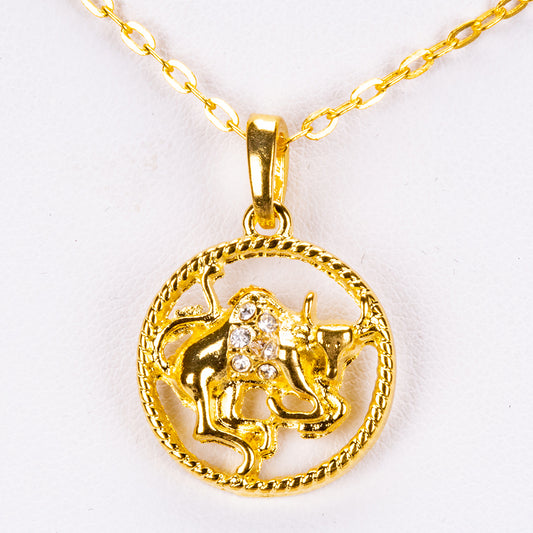 Kullattu TeräsKaulakoru Valkoisella Emporia® Kristallilla ( Kaulakoru+Riipus )