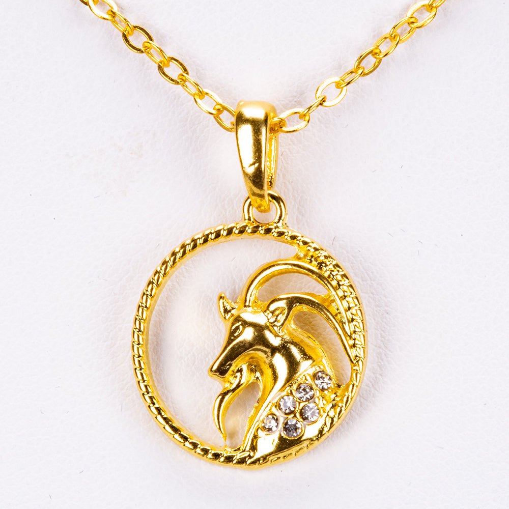 Kullattu TeräsKaulakoru Valkoisella Emporia® Kristallilla ( Kaulakoru+Riipus )