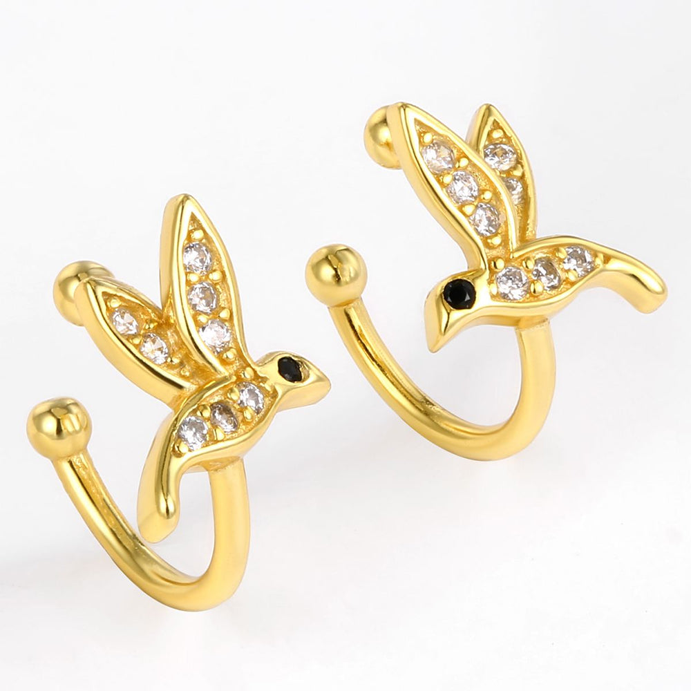 Kullattu TeräsKorvakorut Valkoisella Emporia® Kristallilla ja Mustalla Emporia® Kristallilla