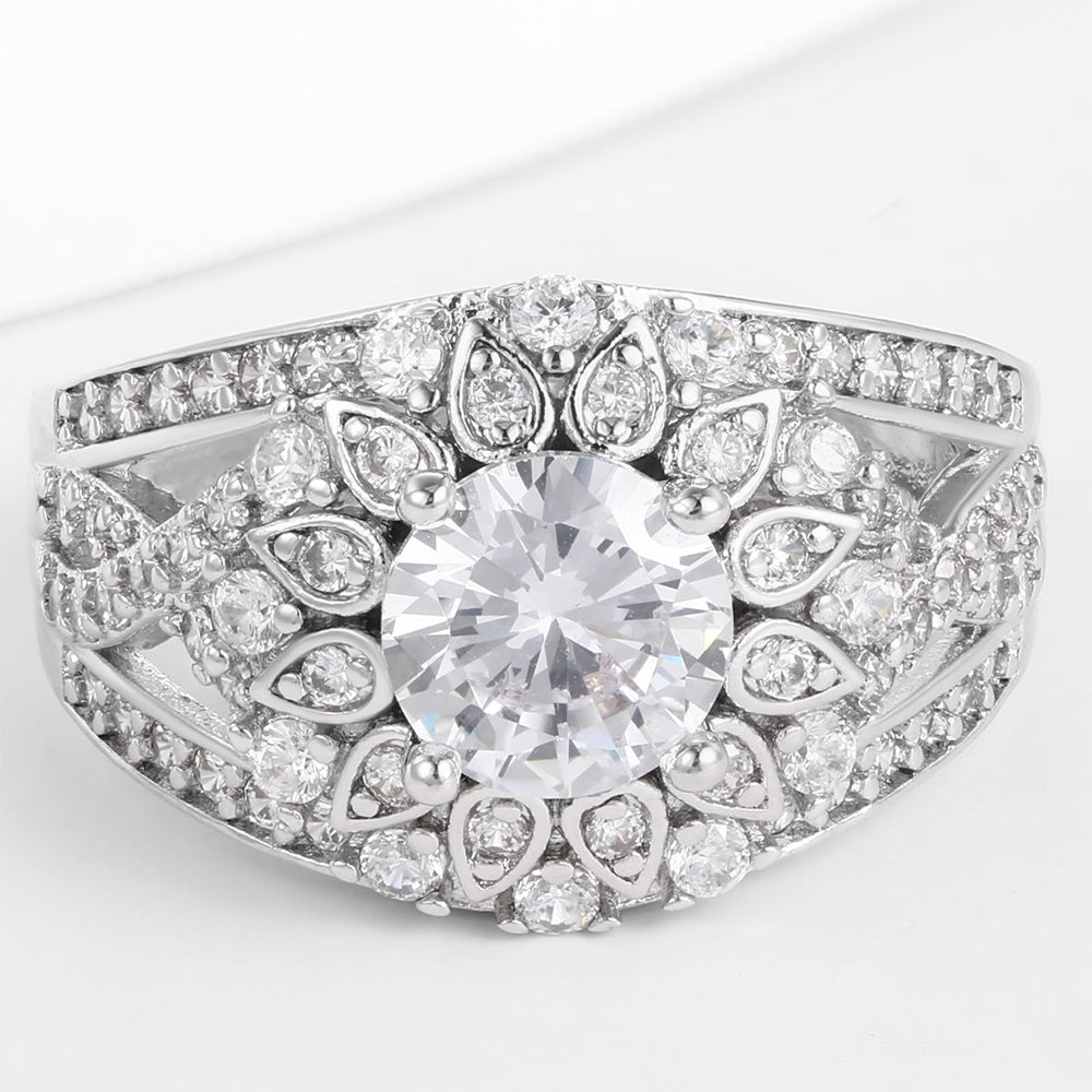 Kullattu TeräsSormus Valkoisella Emporia® Kristallilla