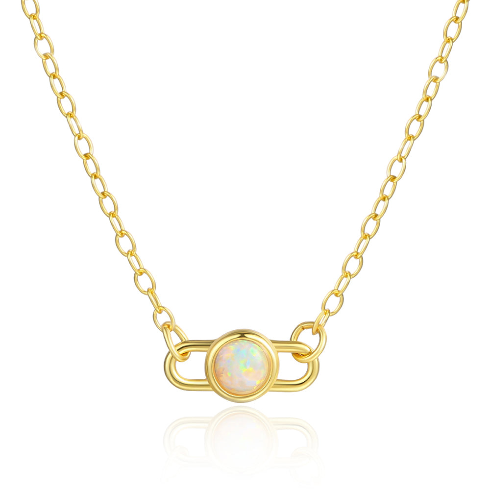 Kullattu TeräsKaulakoru Valkoisella Emporia® Kristallilla