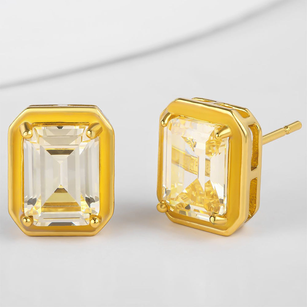 Kullattu TeräsKorvakorut Valkoisella Emporia® Kristallilla