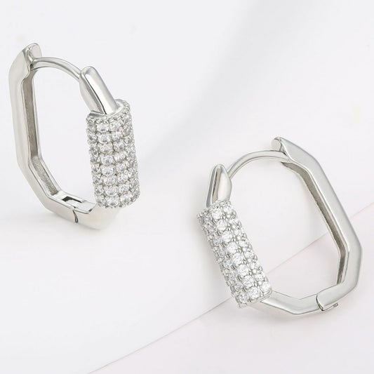 Kullattu TeräsKorvakorut Valkoisella Emporia® Kristallilla