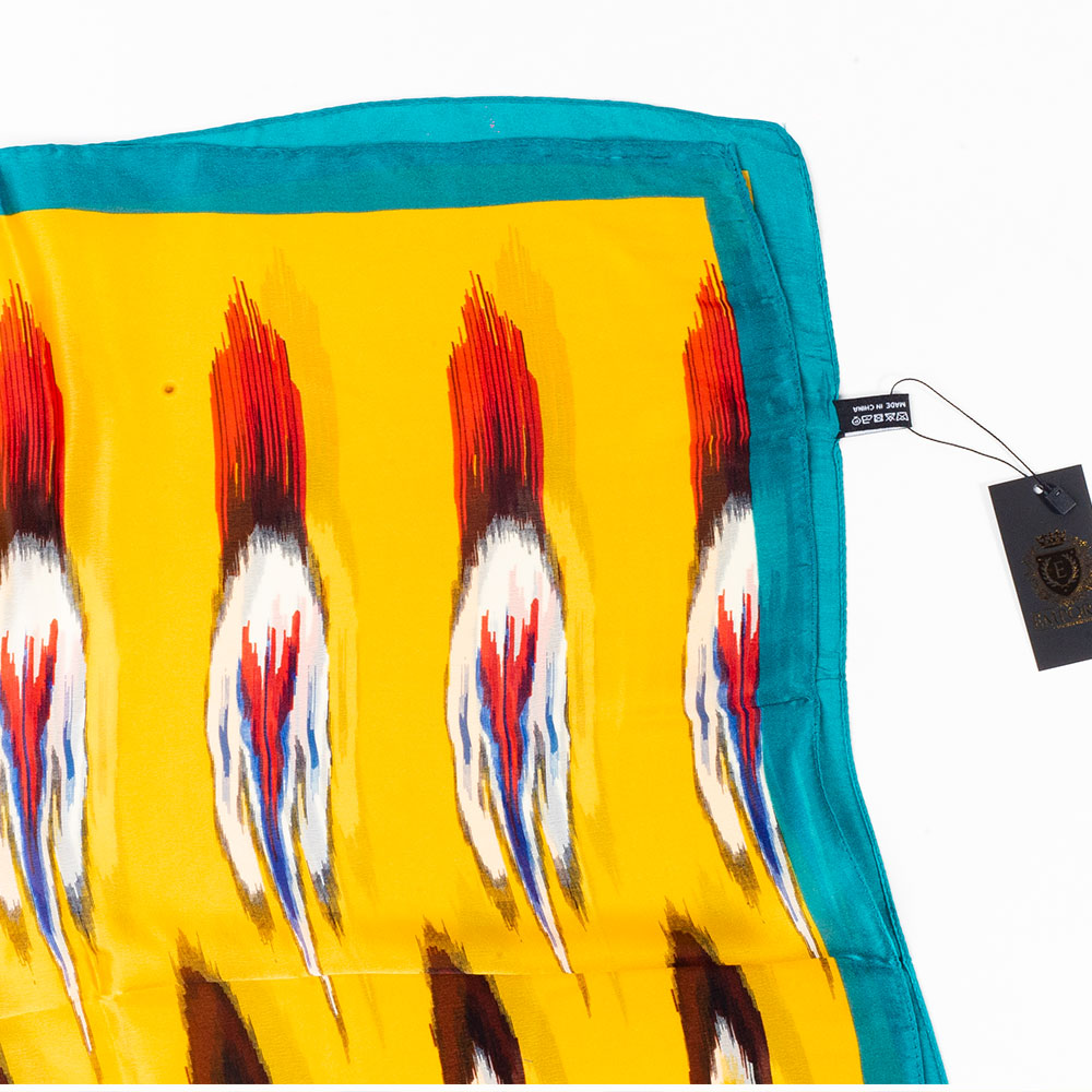 Peacock Prism -huivi, 85 x 180 cm, oranssi, korkealaatuista taidesilkkiä