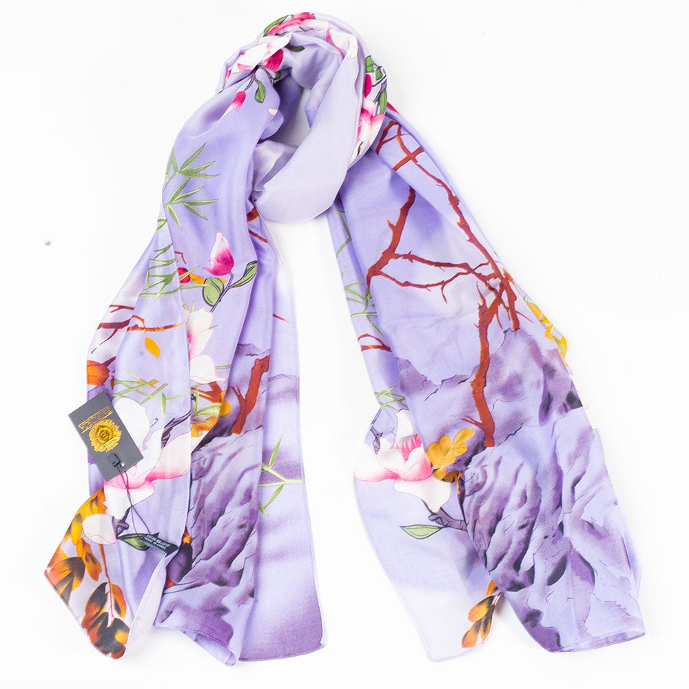 Eden's Bounty -huivi, 85 x 180 cm, lila, 100% vegaaninen silkki