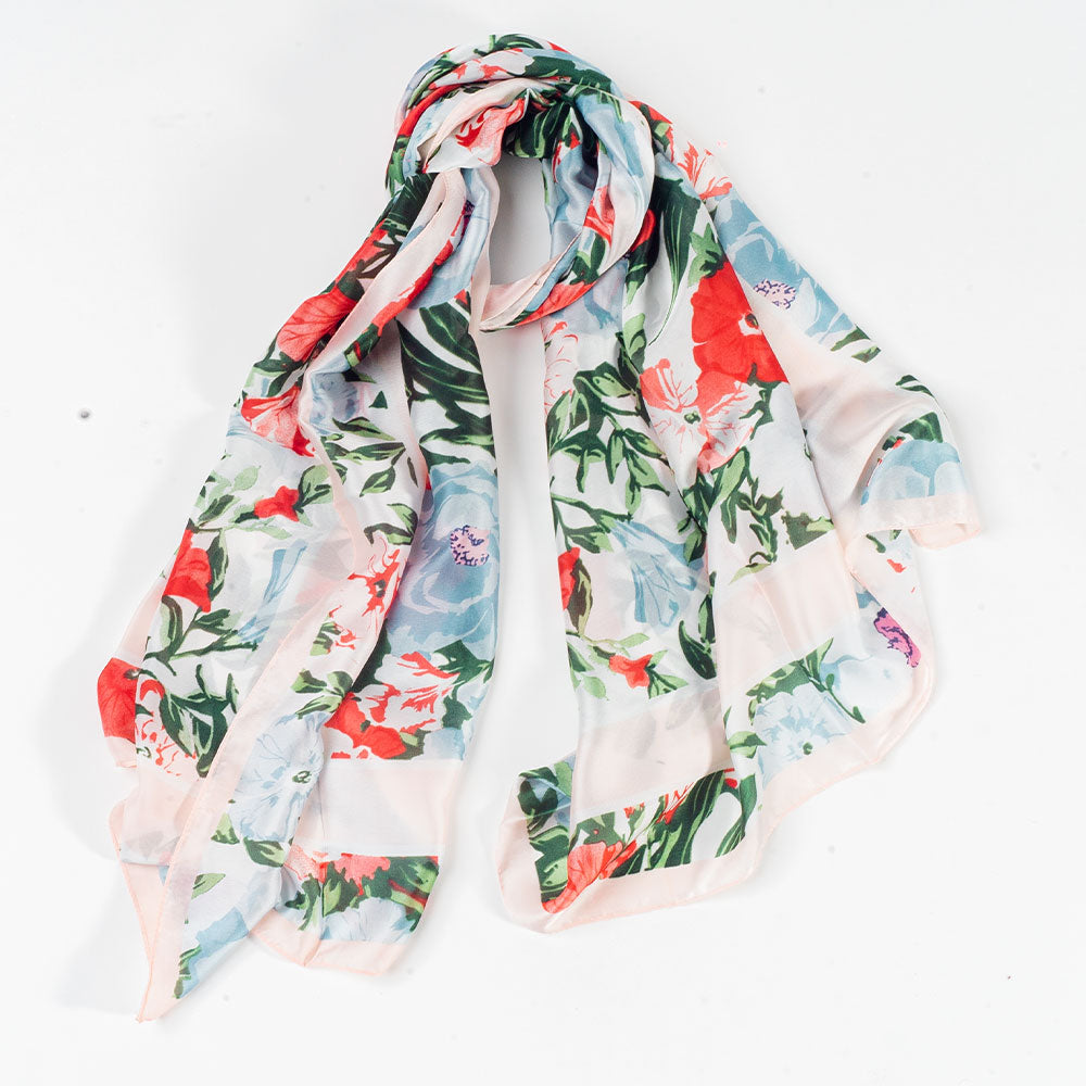 Orchid Breeze -huivi, 85 x 180 cm, valkoinen, 100% vegaaninen silkki