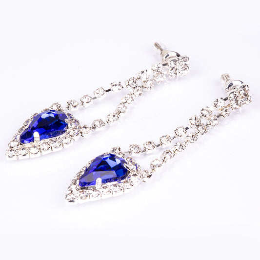 Kullattu TerÀsSetti SinisellÀ EmporiaŸ Kristallilla ja Valkoisella EmporiaŸ Kristallilla ( Kaulakoru+Korvakorut )