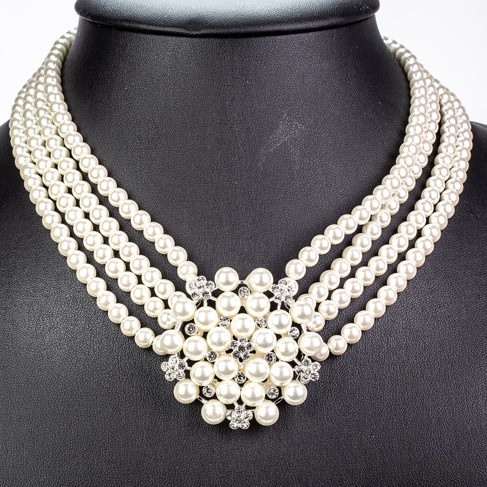 Kullattu TeräsSetti Lasihelmi ja Valkoisella Emporia® Kristallilla