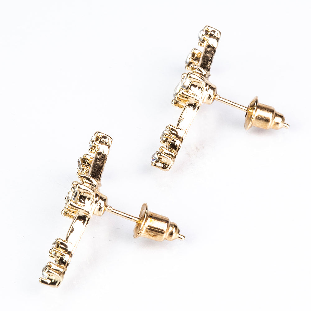 Kullattu TeräsKorvakorut Valkoisella Emporia® Kristallilla