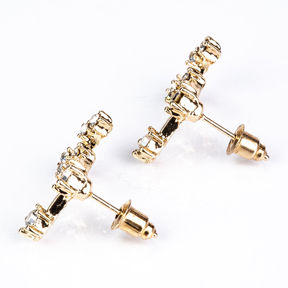 Kullattu TeräsKorvakorut Valkoisella Emporia® Kristallilla