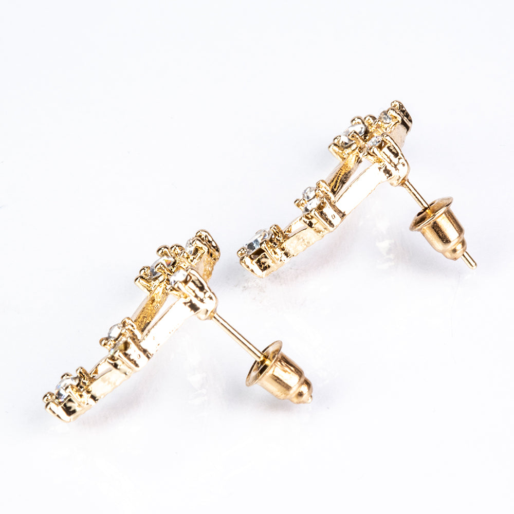 Kullattu TeräsKorvakorut Valkoisella Emporia® Kristallilla