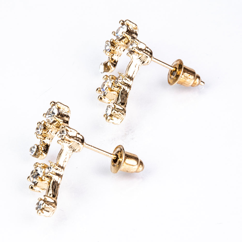 Kullattu TeräsKorvakorut Valkoisella Emporia® Kristallilla