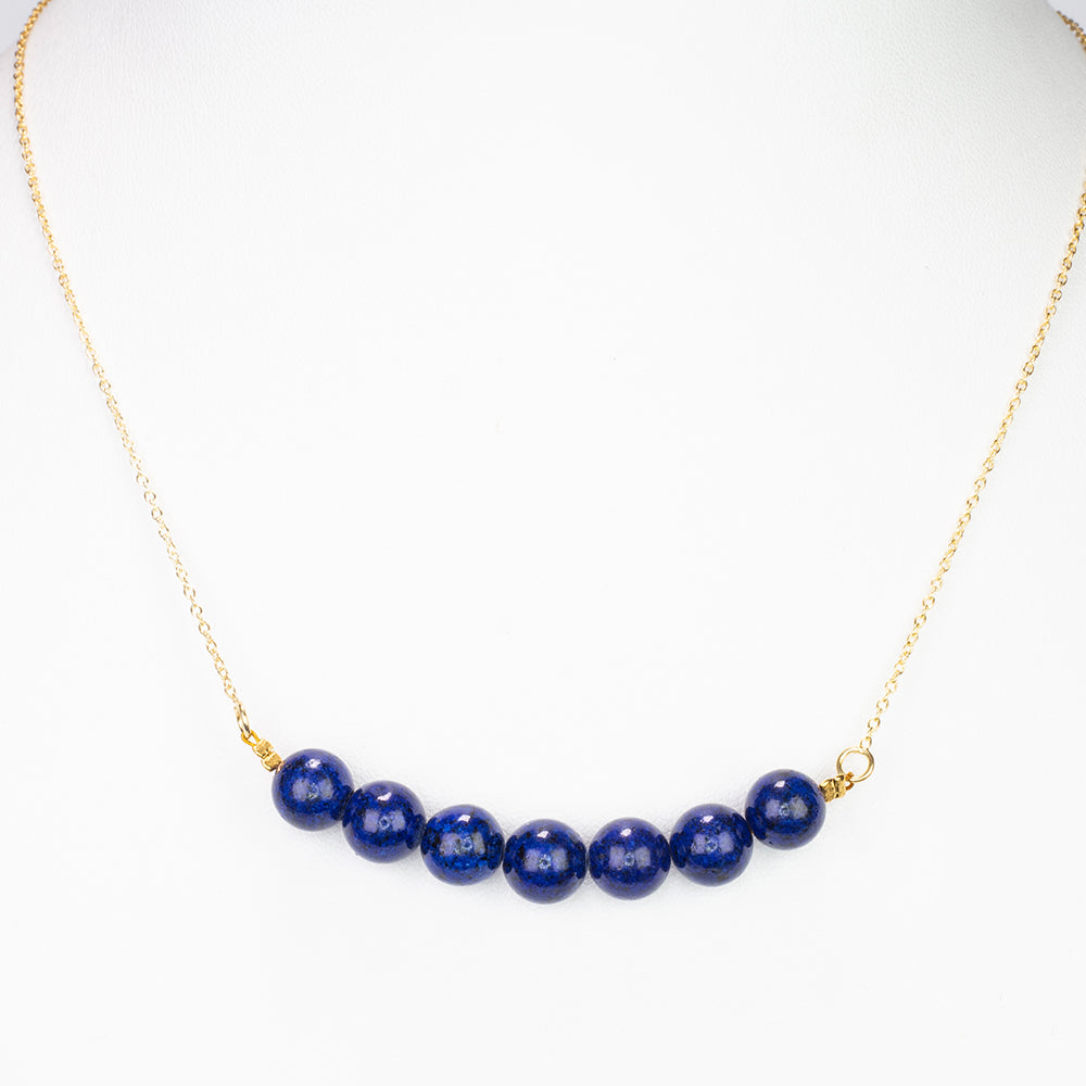 Kullattu hopeaKaulakoru Lapislatsulilla