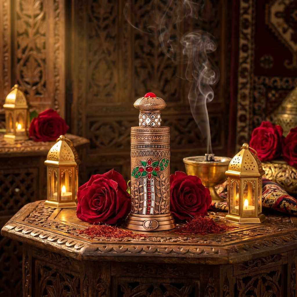 JAWAD 18 ml perfume oil (TOP: SAFFRON, CLOVE; MIDDLE: GERANIUM, ROSE, NAGAMOTHA; BASE: SANDALWOOD, MUSK)
