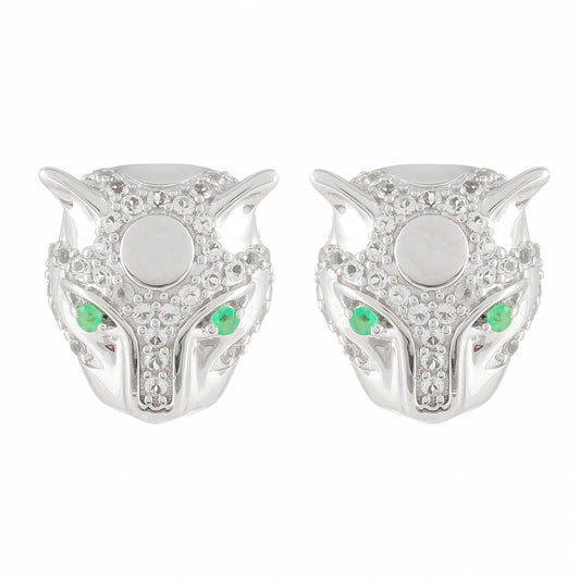 HopeaKorvakorut Brasilian Smaragdilla ja Valkoisella Topaasilla