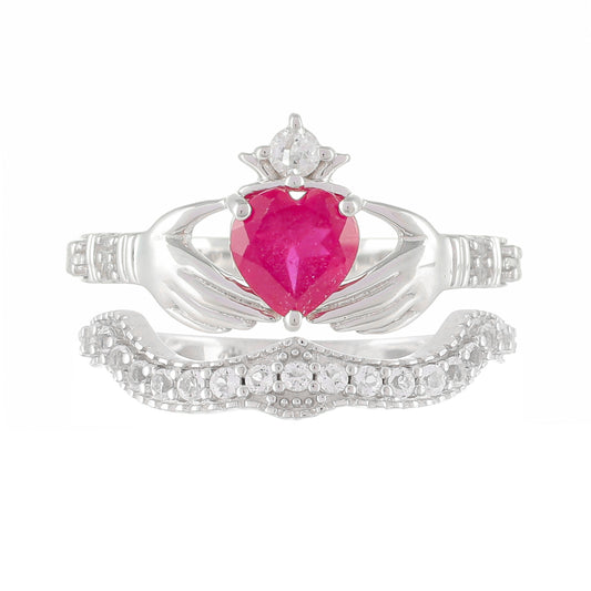 HopeaSormus Thairubiinilla ja Valkoisella Topaasilla