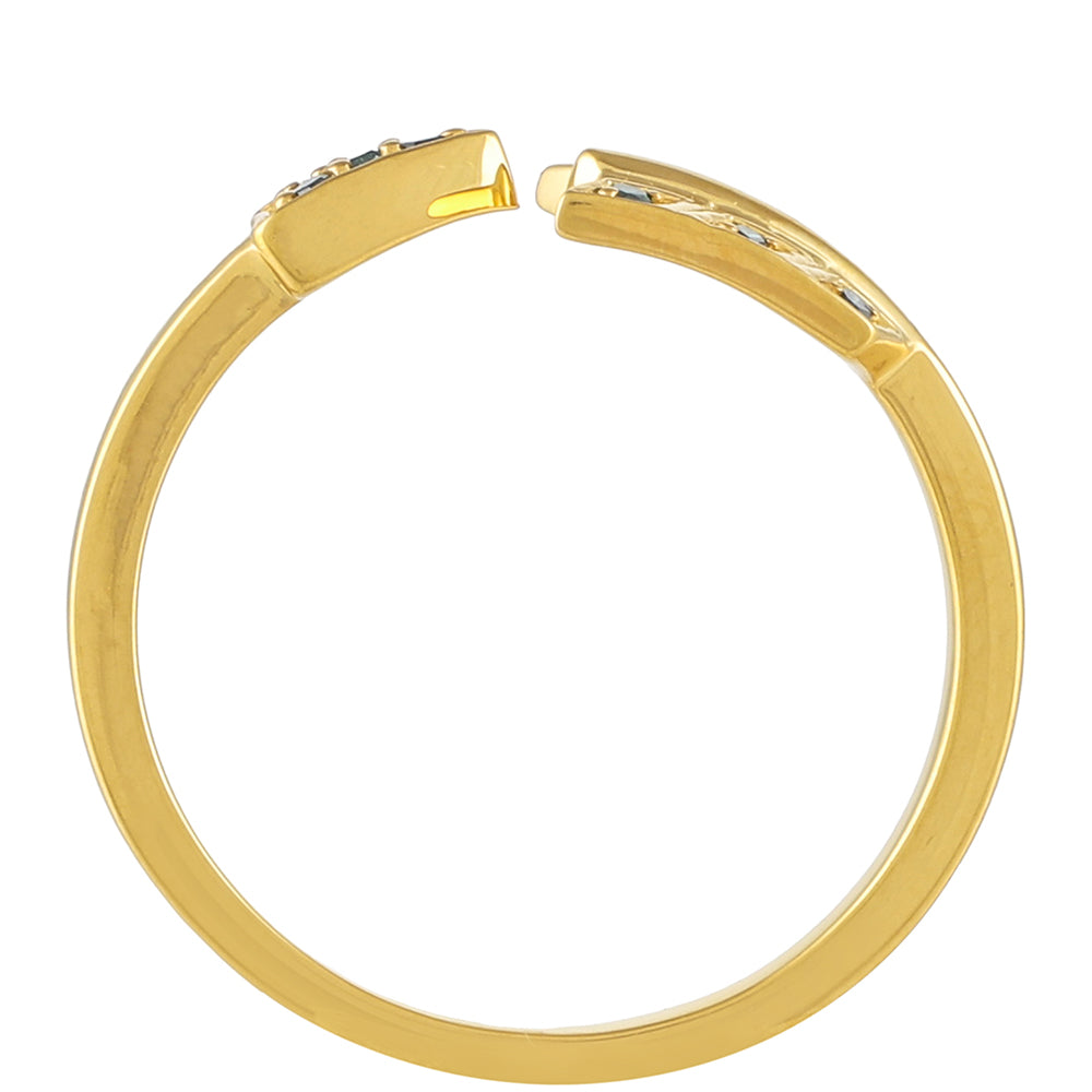 Kullattu hopeaSormus Sinisellä Timantilla