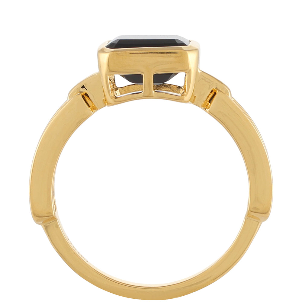 Kullattu hopeaSormus Mustalla Onyksilla