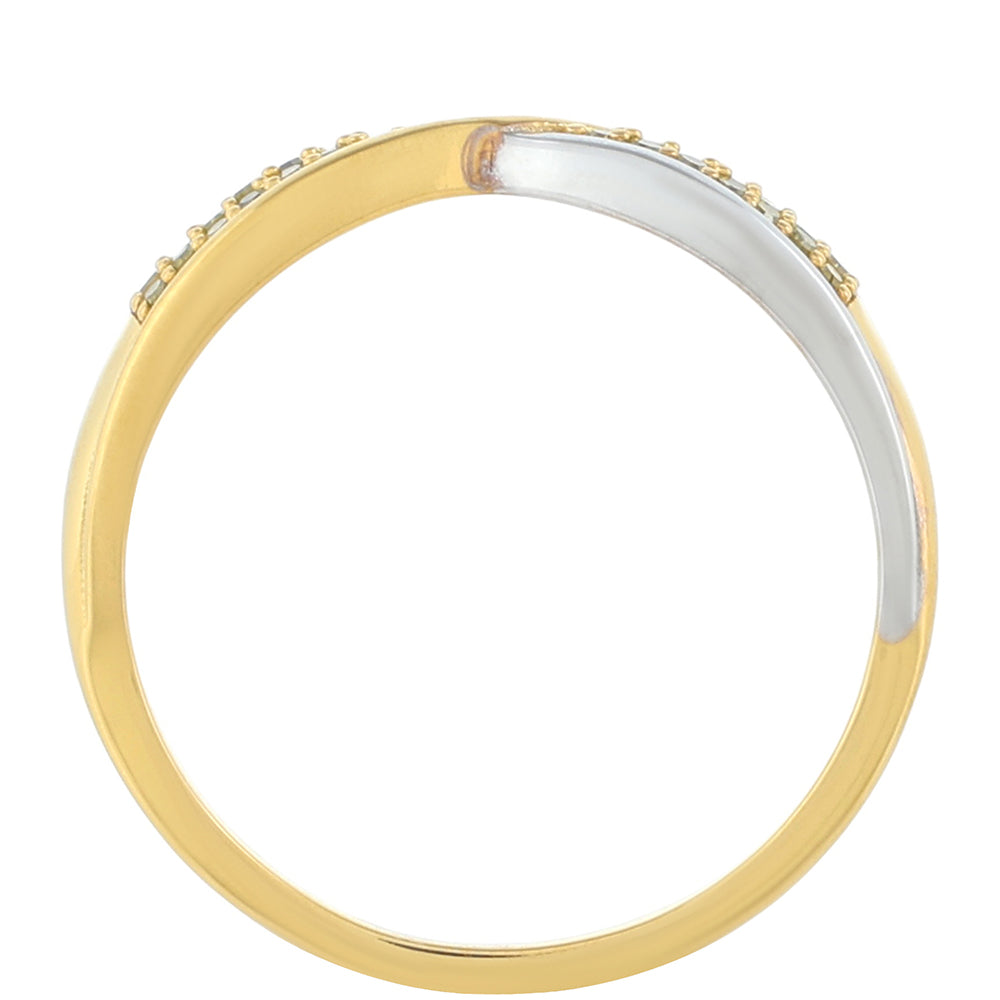 Kullattu hopeaSormus Veronese vihreä timanttilla