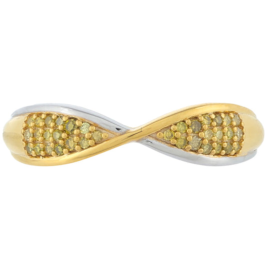 Kullattu hopeaSormus Veronese vihreä timanttilla