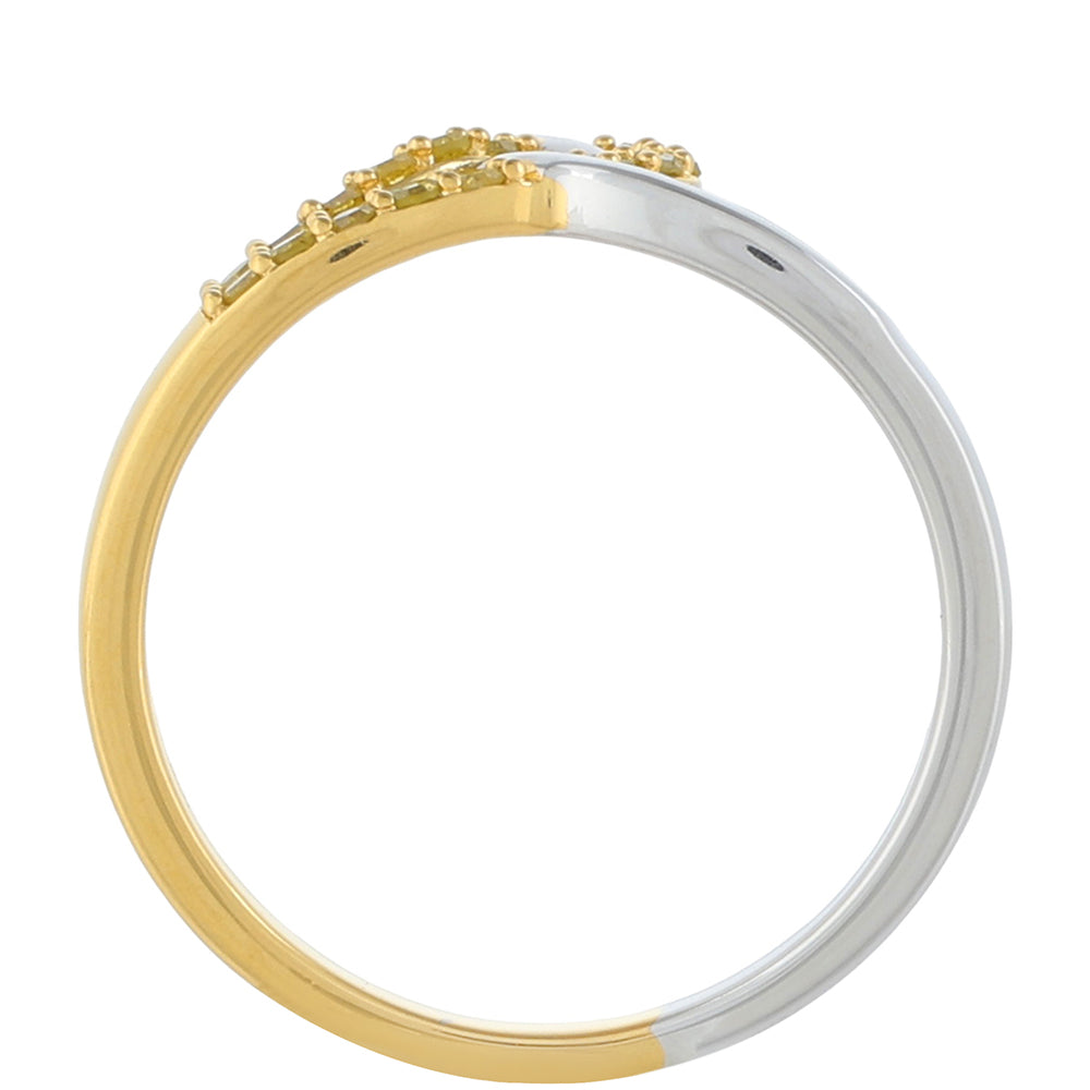 Kullattu hopeaSormus Veronese vihreä timanttilla