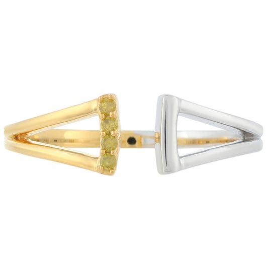 Kullattu hopeaSormus Veronese vihreä timanttilla