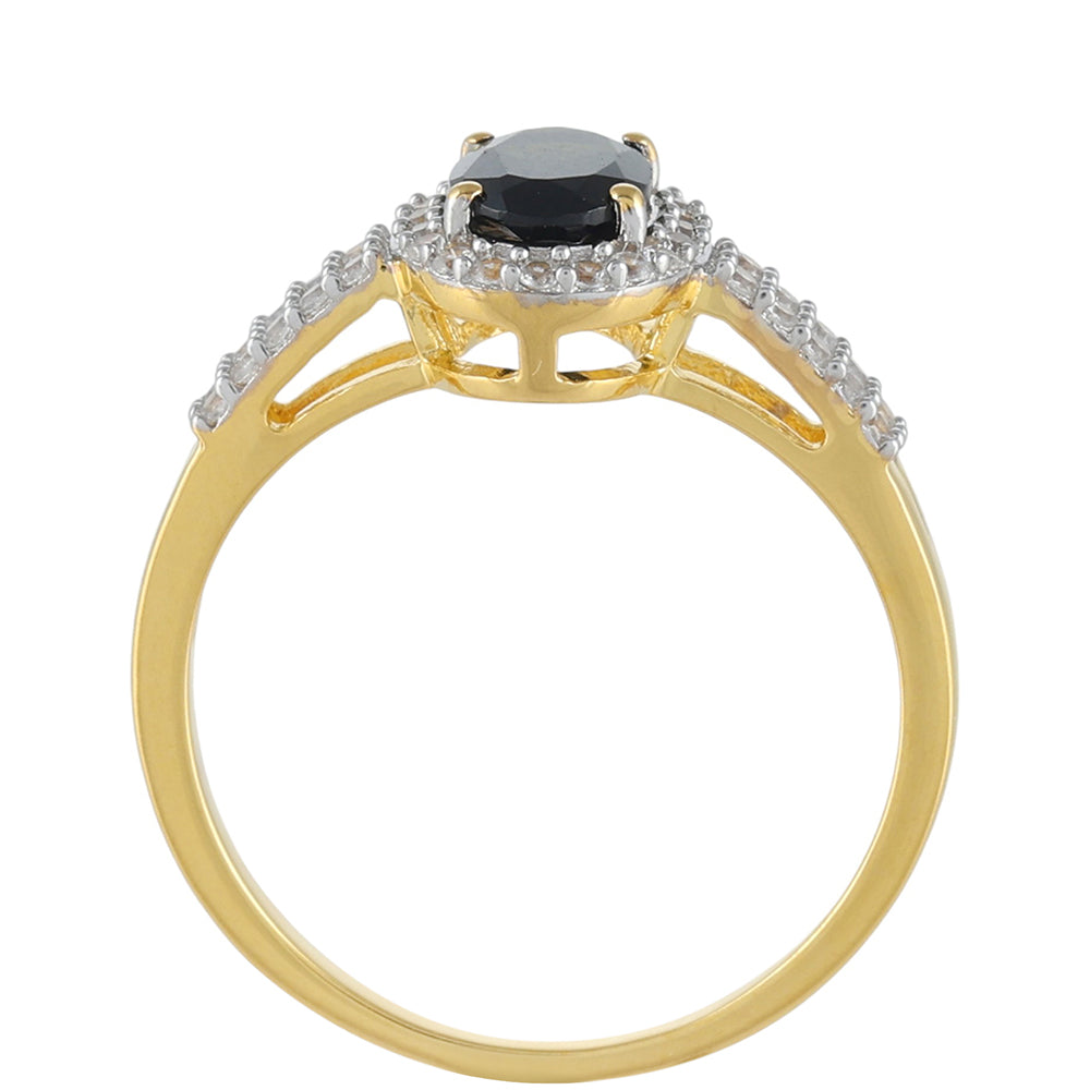 Kullattu hopeaSormus Vihreällä Turmaliinilla ja Luonnonzirkonialla