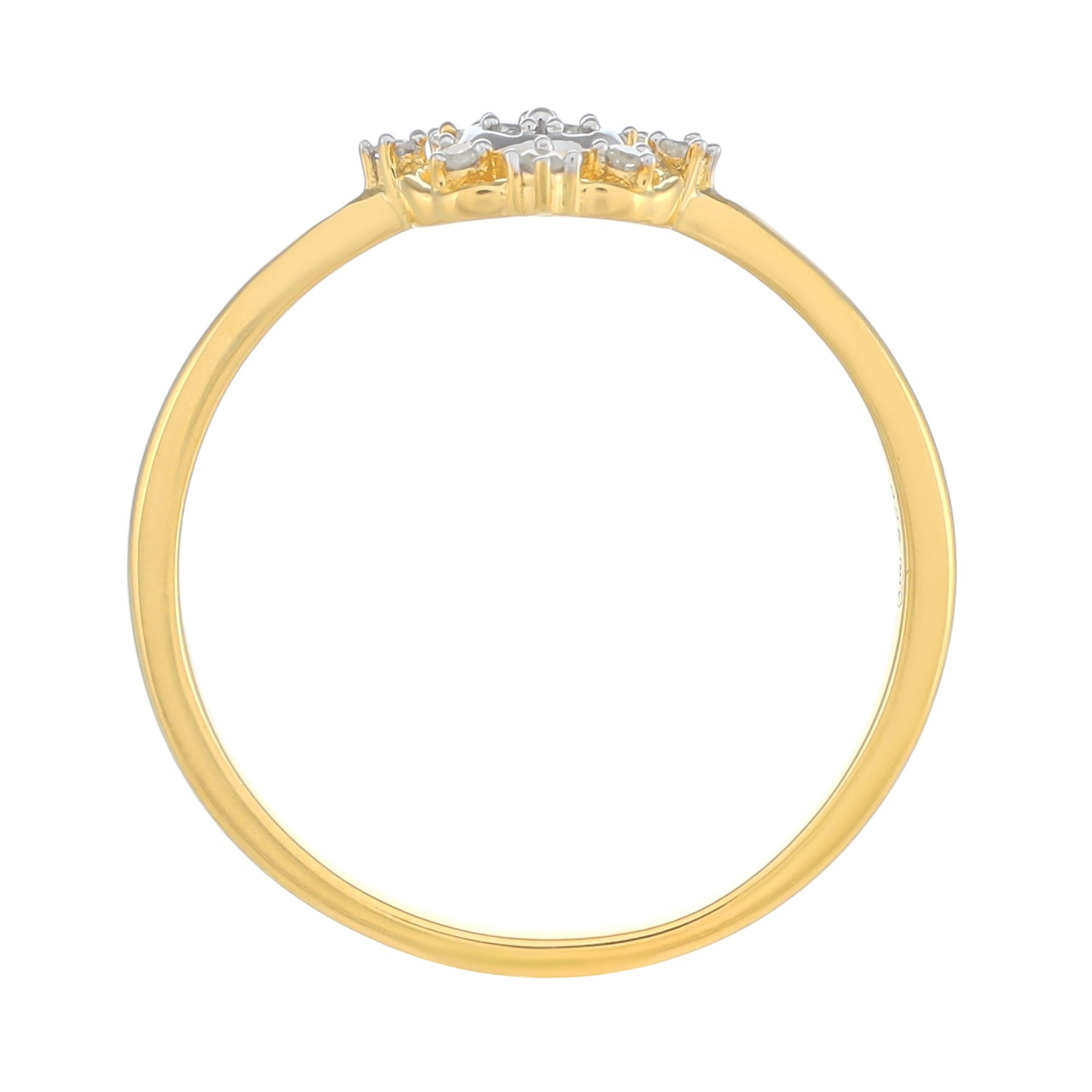 Kullattu hopeaSormus Valkoisella Timantilla