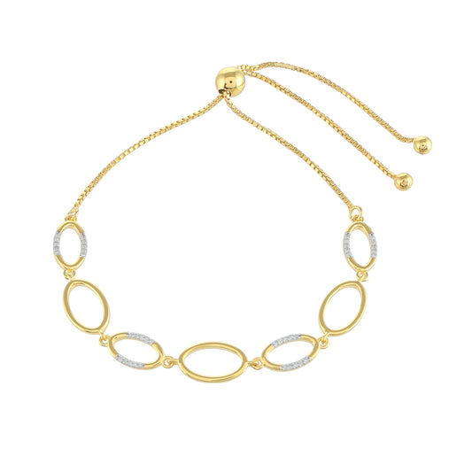 Kullattu hopeaRannekoru Valkoisella Timantilla