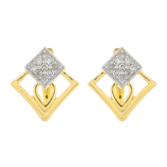 Kullatut hopeat Korvakorut Valkoisella Timantilla