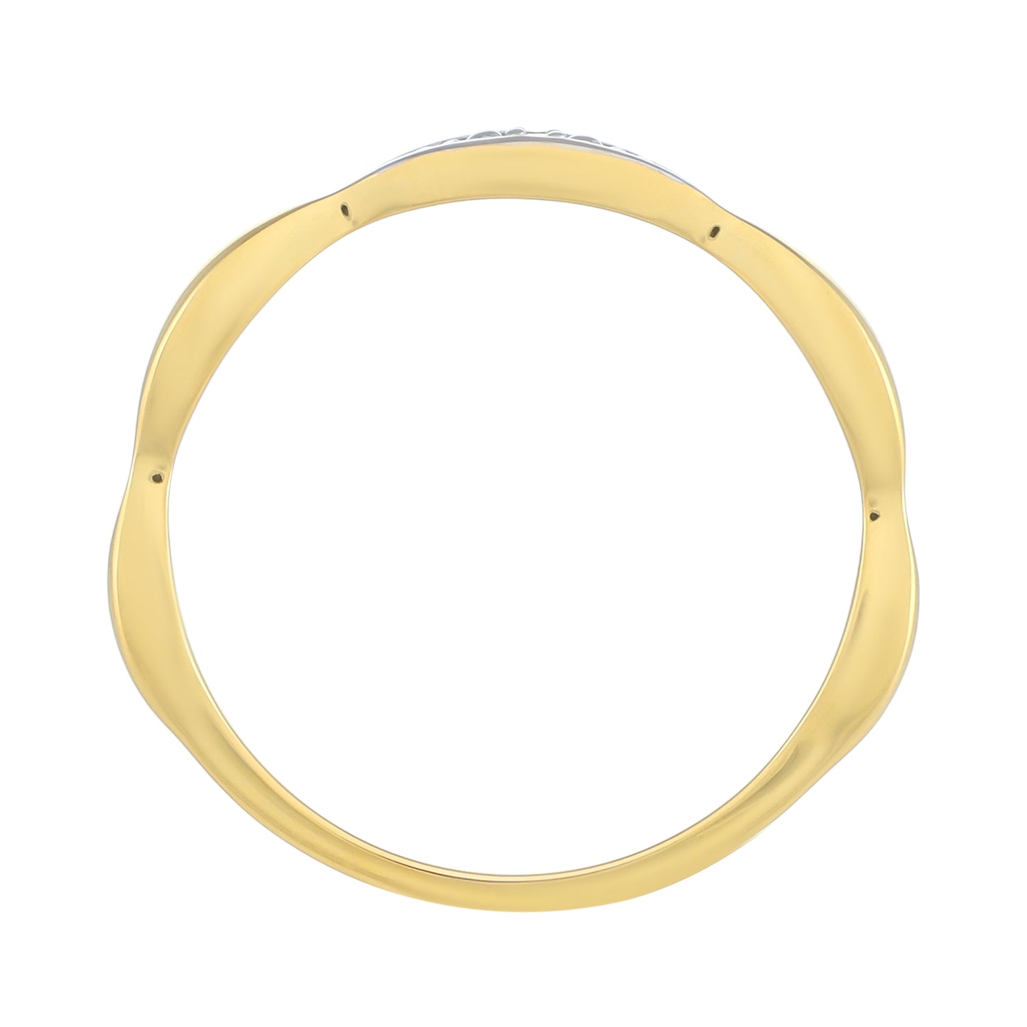 Kullattu hopeaSormus Valkoisella Timantilla