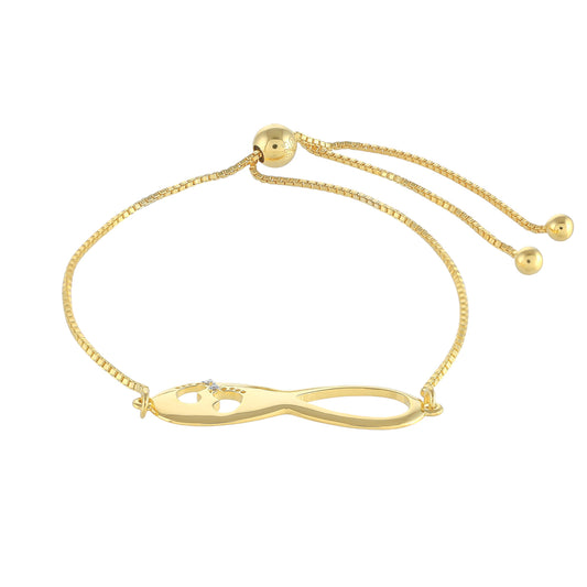 Kullattu hopeaRannekoru Valkoisella Timantilla