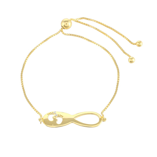 Kullattu hopeaRannekoru Valkoisella Timantilla