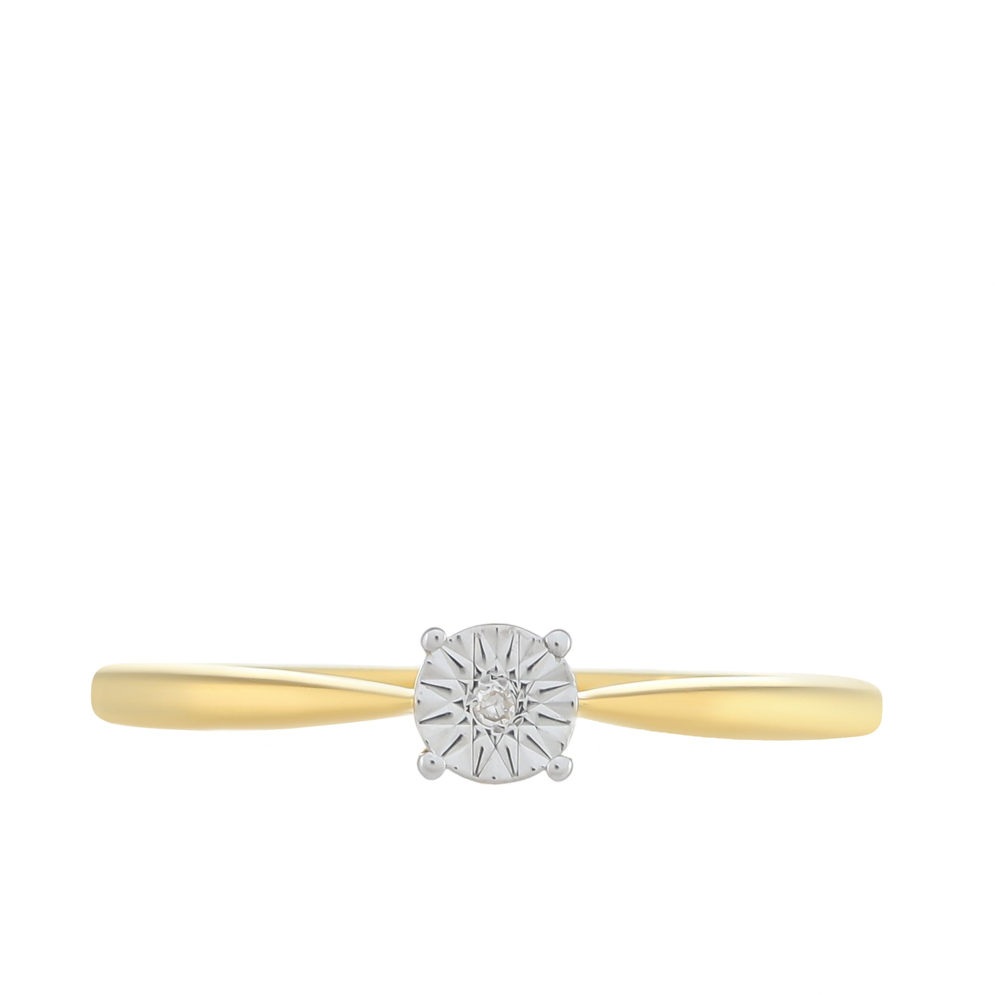 Kullattu hopeaSormus Valkoisella Timantilla 1