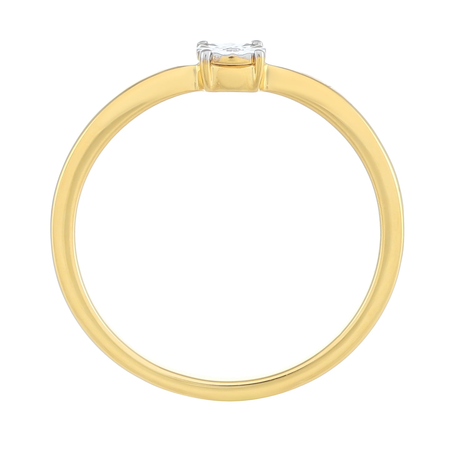 Kullattu hopeaSormus Valkoisella Timantilla