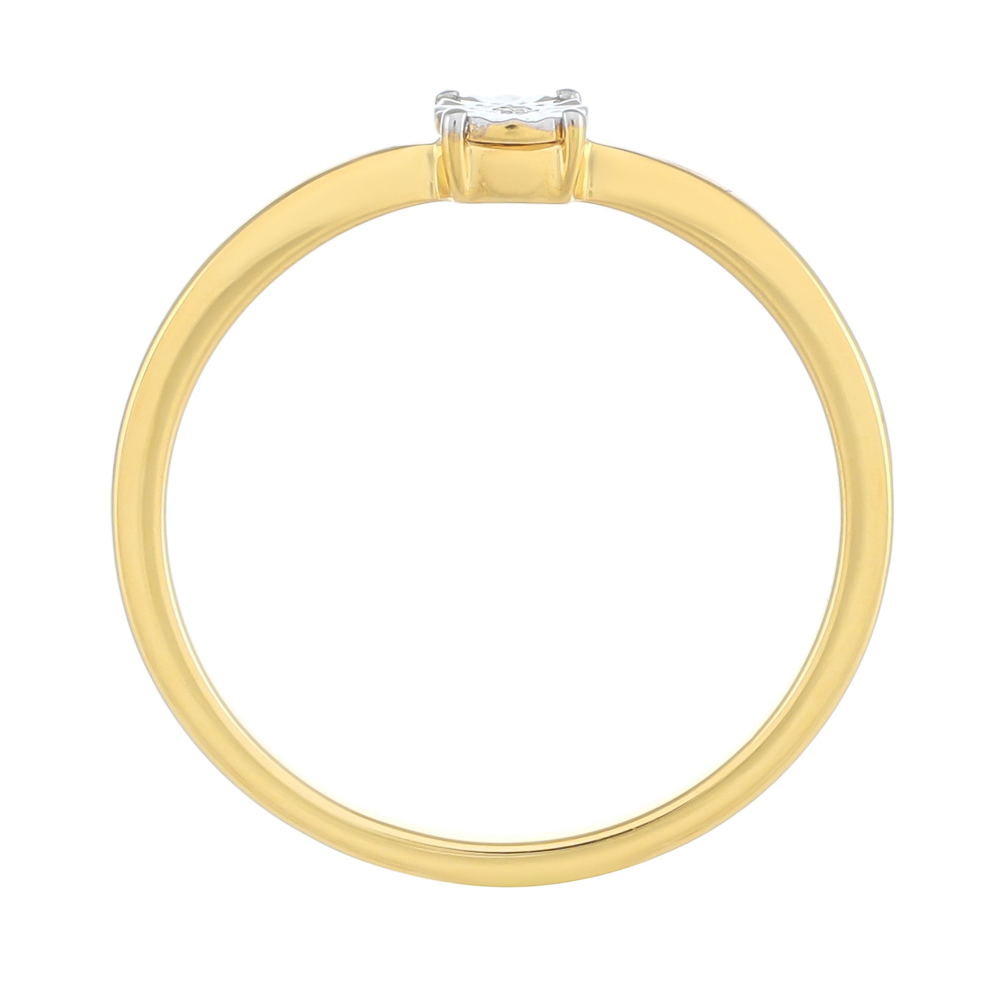 Kullattu hopeaSormus Valkoisella Timantilla 4