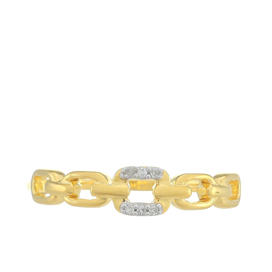 Kullattu hopeaSormus Valkoisella Timantilla