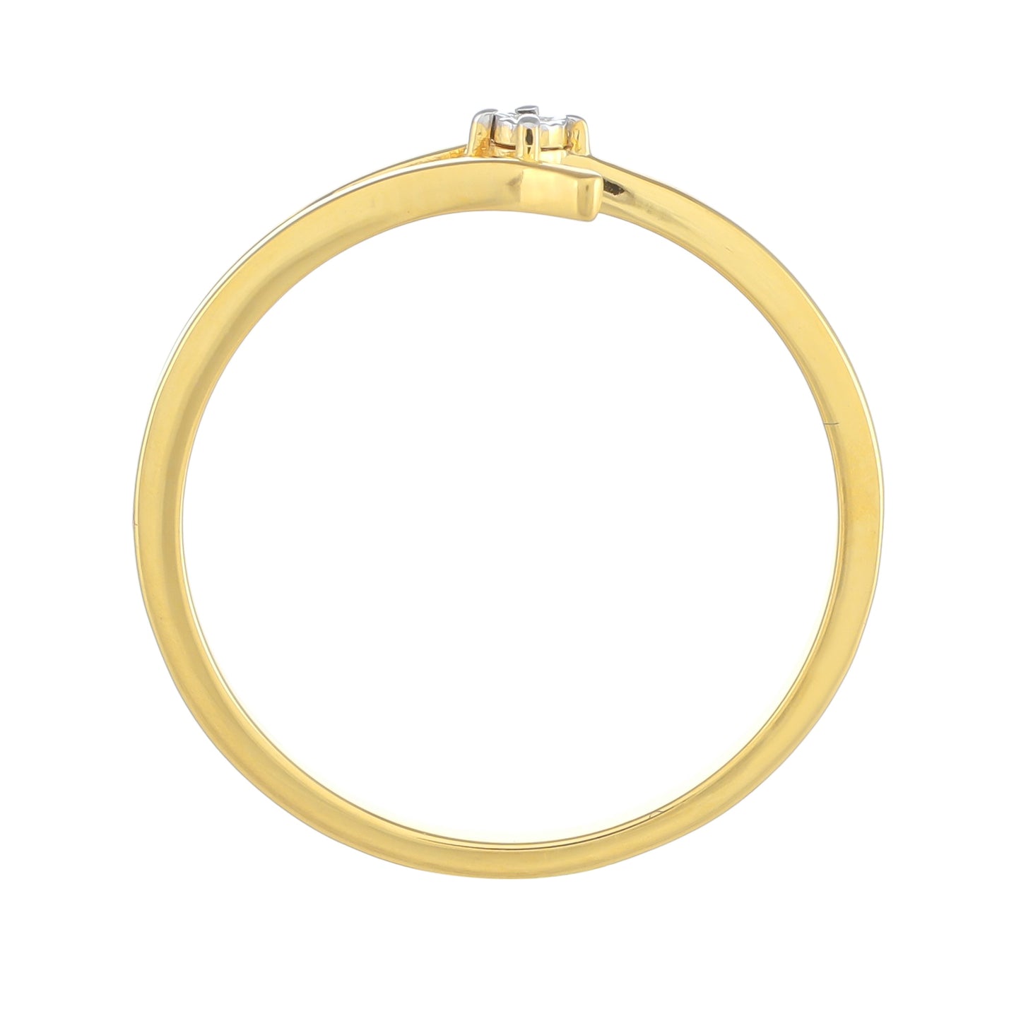 Kullattu hopeaSormus Valkoisella Timantilla