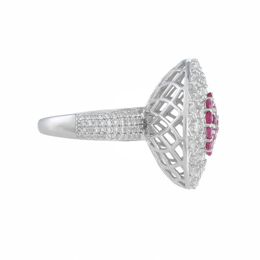 HopeaSormus Thairubiinilla ja Valkoisella Topaasilla