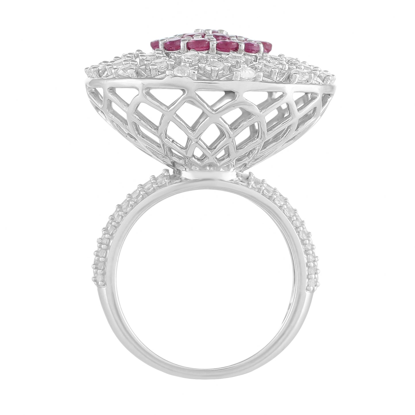 HopeaSormus Thairubiinilla ja Valkoisella Topaasilla