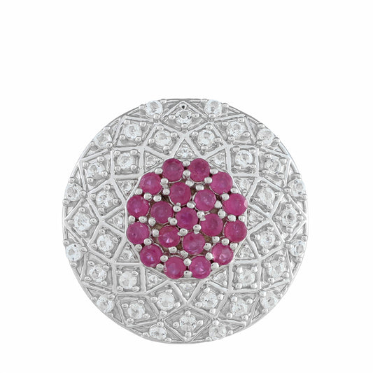 HopeaSormus Thairubiinilla ja Valkoisella Topaasilla