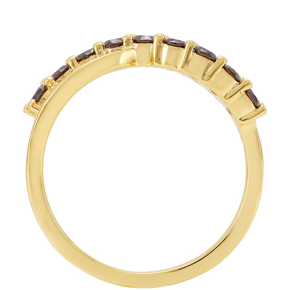 Kullattu hopeaSormus Punaisella Timantilla