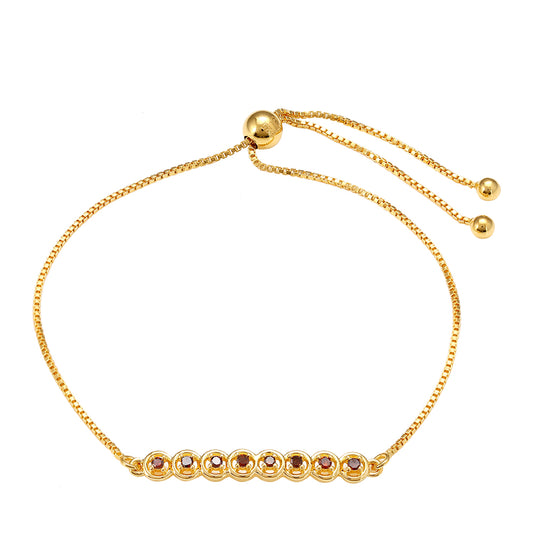 Kullattu hopeaRannekoru Punaisella Timantilla