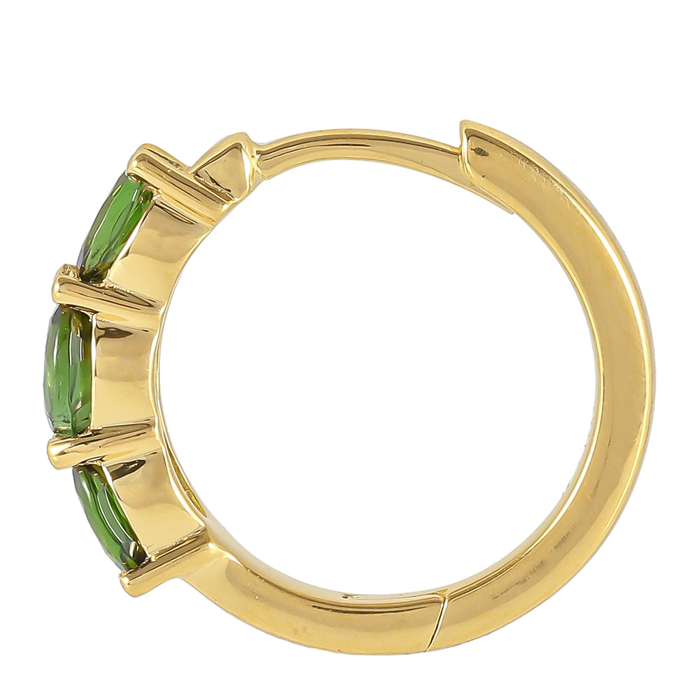 Kullatut hopeat Korvakorut Vihreällä Turmaliinilla