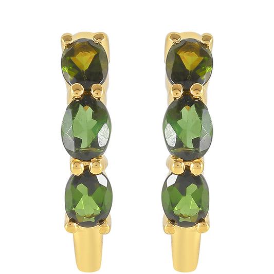 Kullatut hopeat Korvakorut VihreÀllÀ Turmaliinilla