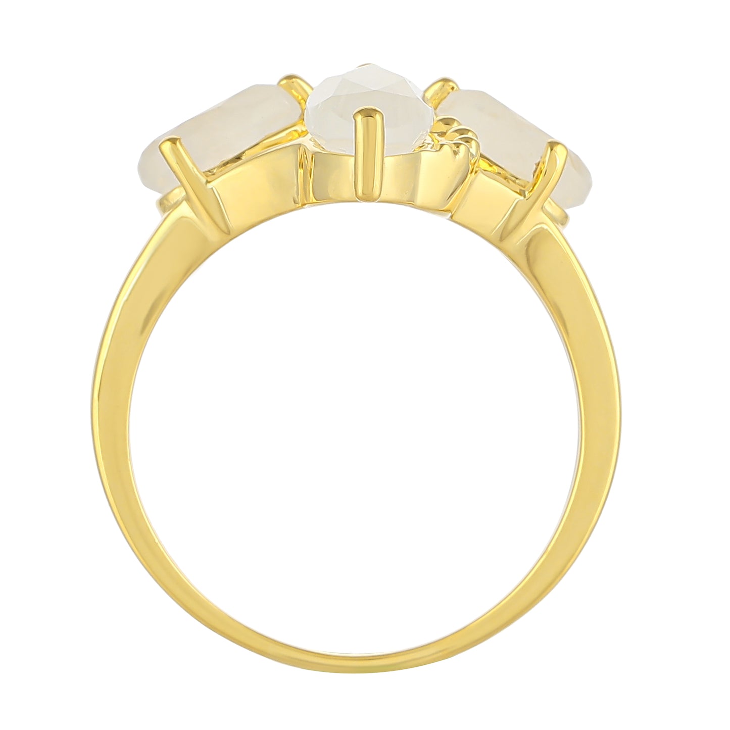 Kullattu hopeaSormus Sateenkaarikuukivellä