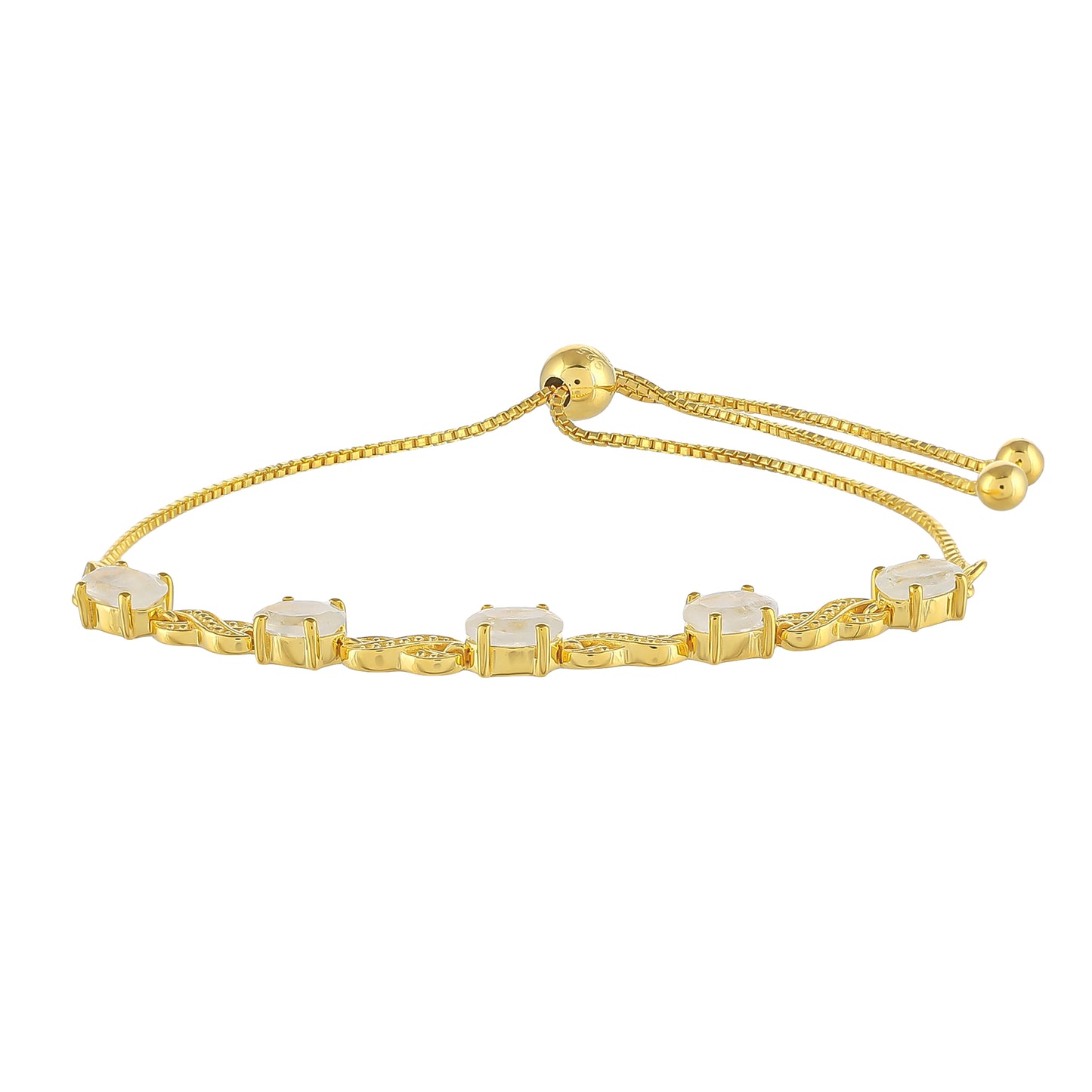 Kullattu hopeaRannekoru Sateenkaarikuukivellä