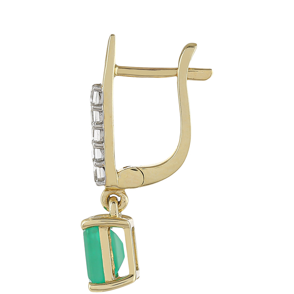 KultaKorvakorut Brasilian Smaragdilla ja Valkoisella Topaasilla