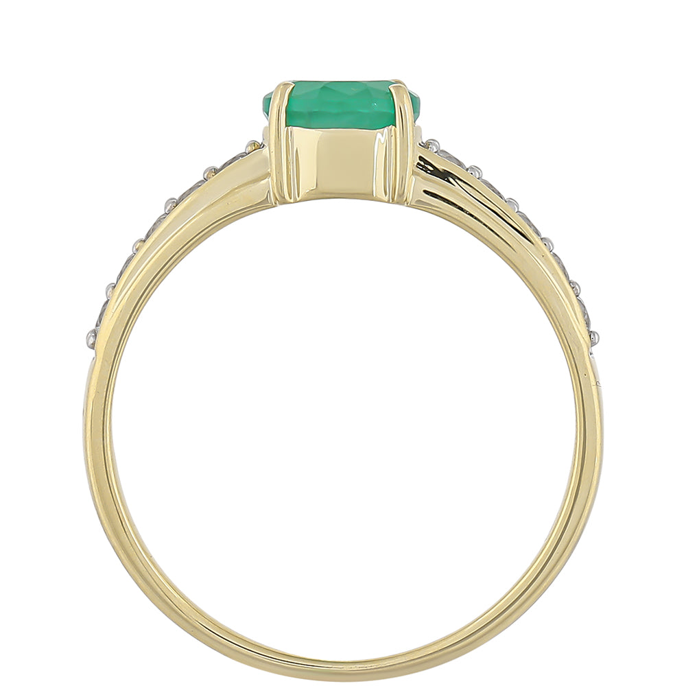 KultaSormus Brasilian Smaragdilla ja Valkoisella Topaasilla